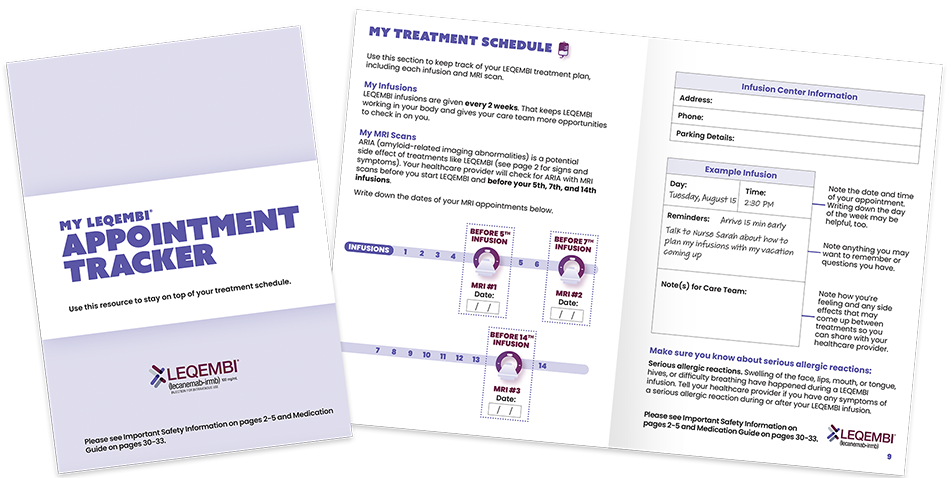 LEQEMBI® (lecanemab-irmb) appointment tracker